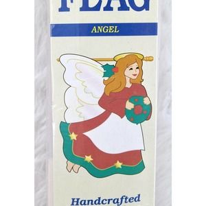 Christmas Angel with Wreath Large Flag Sculpted Banner 28" x 40"
